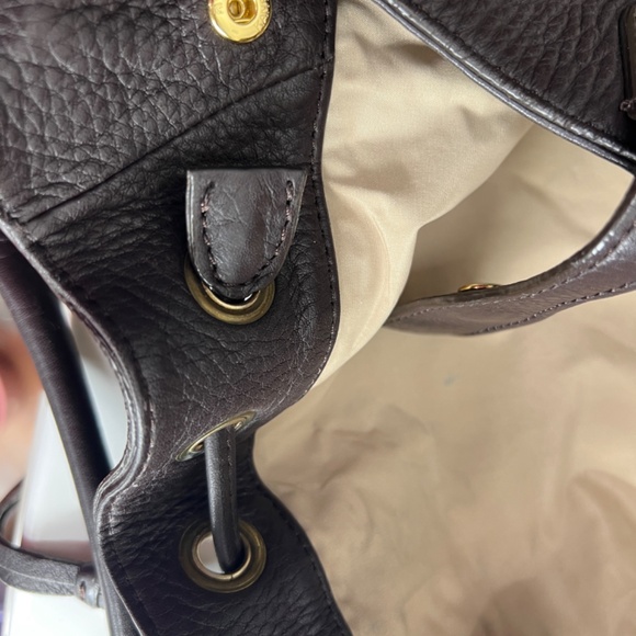 Cole Haan Dark Chocolate Brown Leather Top Handle Zip Closure - beautiful/roomy - Picture 10 of 16